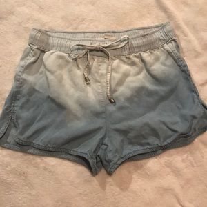 Faux denim shorts